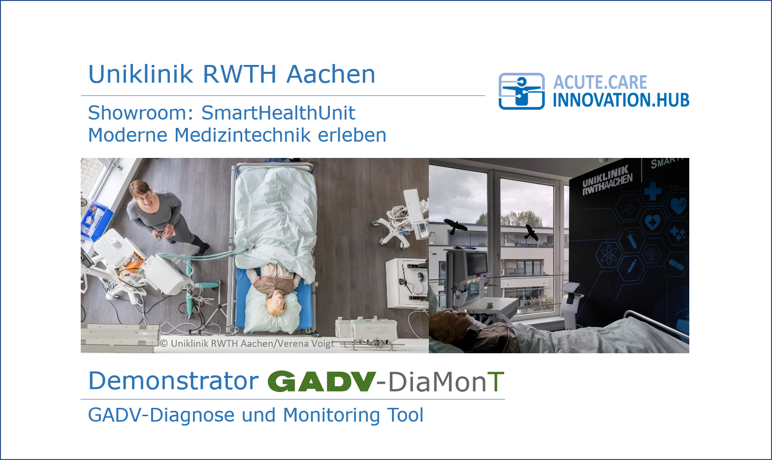 Showroom 'SmartHealthUnit' der Uniklinik RWTH Aachen für erlebbare Medizintechnik