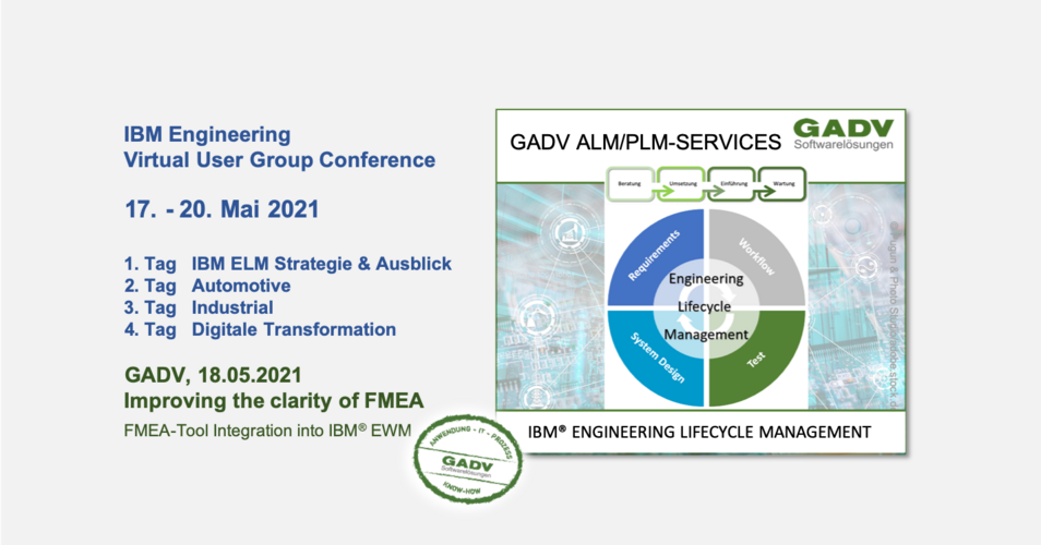 GADV Services für IBM Engineering Lifecycle Management, User Group am 17. - 20.05.21